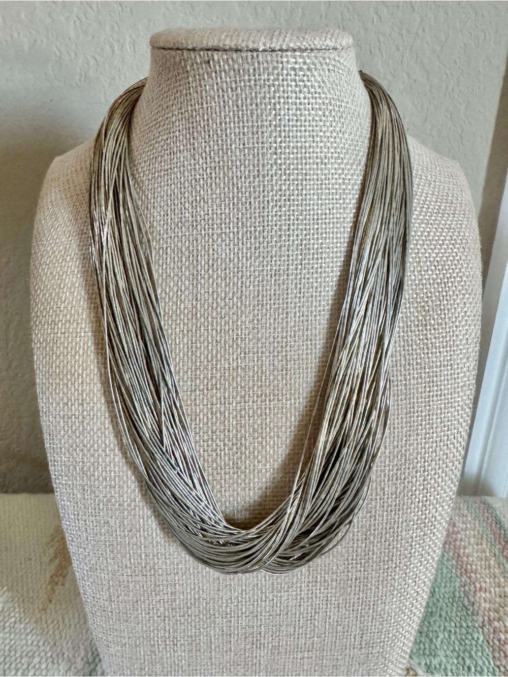 Vintage 100 Strand Liquid Silver Necklace - 18 inch
